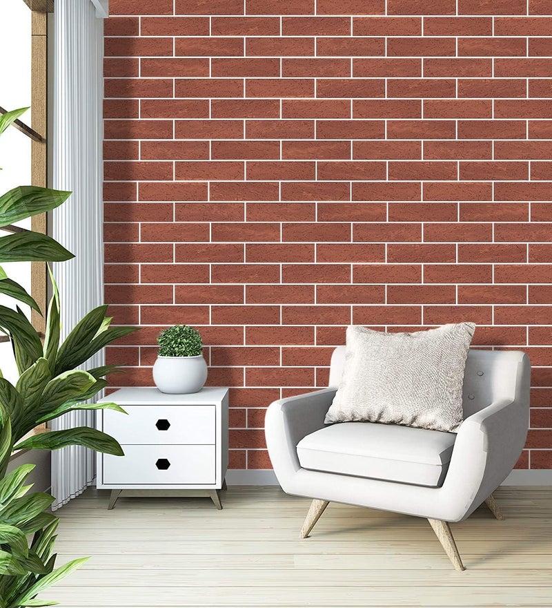 TORURAL Red Faux Brick Wall Tiles, 3D Thin Brick Veneers - Image 2